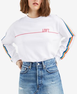 Rainbow-Striped Cropped Sweatshirt 