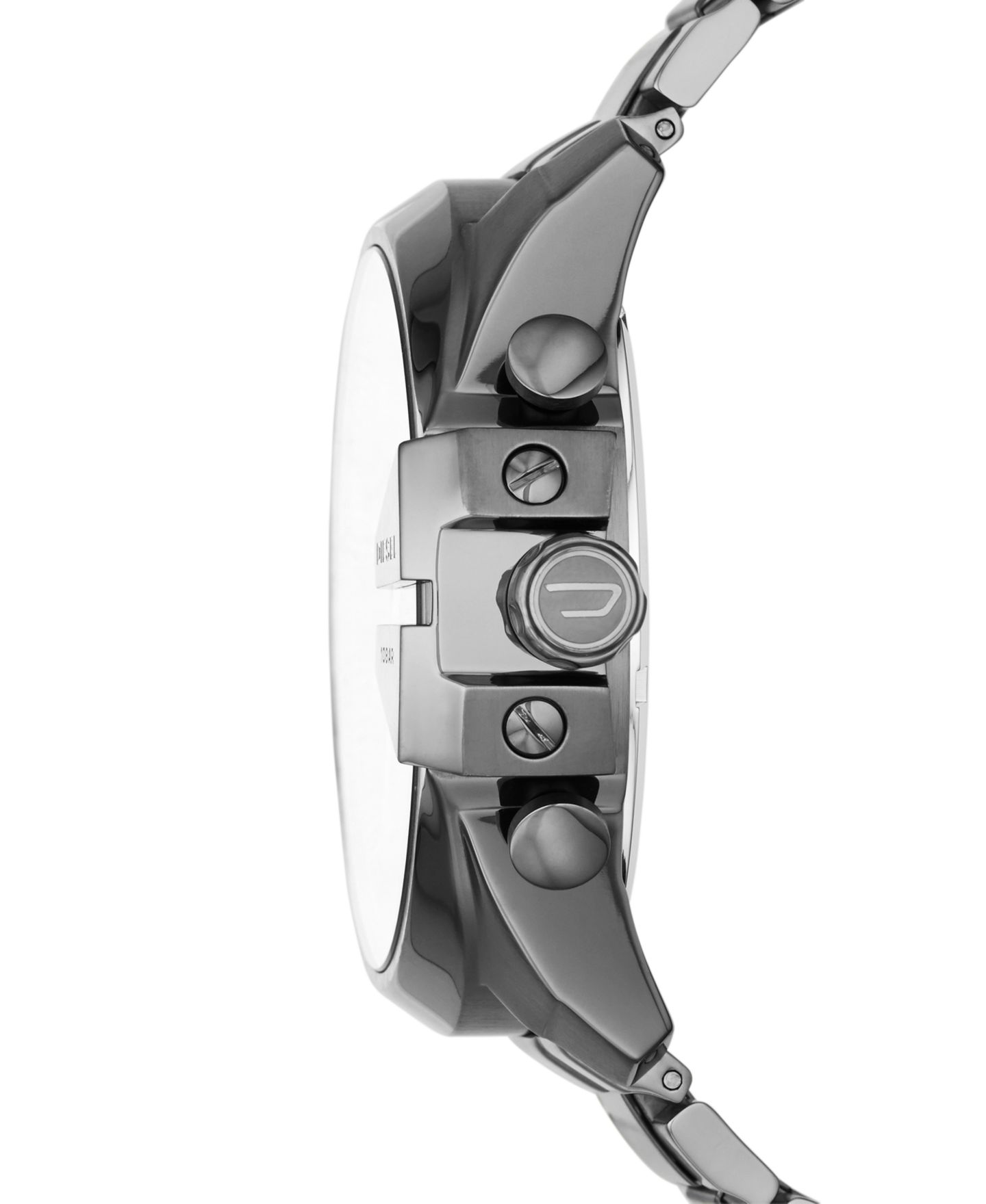 Мужские часы Diesel Chronograph Mega Chief Gunmetal Ion-Plated Stainless Steel Bracelet Watch 59x51mm DZ4329 — фото 2