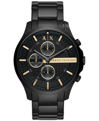 armani exchange black stainless steel bracelet watch