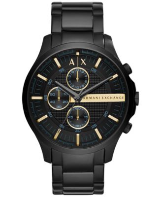 A|X Armani Exchange Men's Chronograph Hampton Black Stainless Steel ...