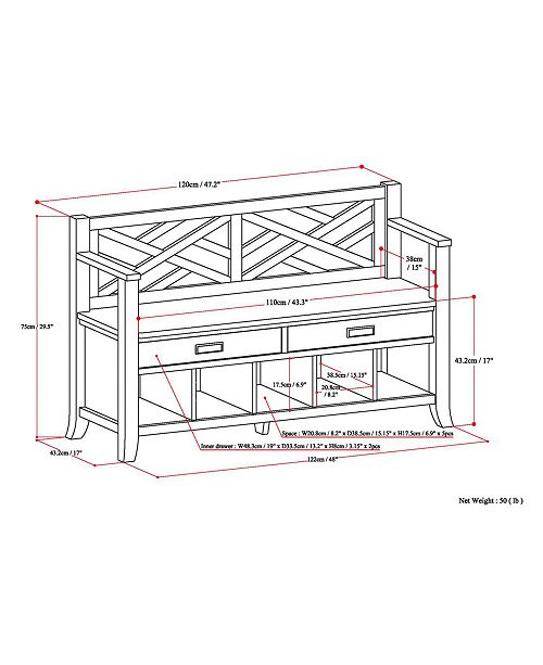 Simpli Home Claremore Entryway Bench, Quick Ship Furniture Macy's