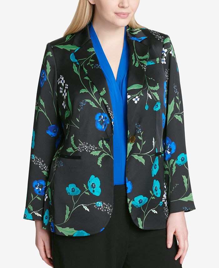 Calvin klein floral blazer new arrivals