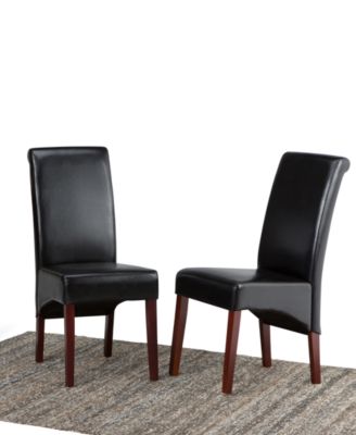 Easton Set of 2 Faux Leather Deluxe Parson Chairs