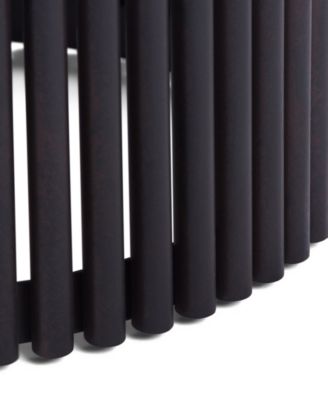 17.5" Demy Natural Solid Mango Wood and Black Metal Wide Industrial Accent Table