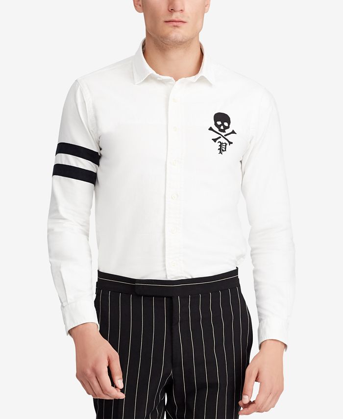 Polo Ralph Lauren Men's Classic Fit Skull and Crossbones Embroidered Oxford  Shirt & Reviews - Casual Button-Down Shirts - Men - Macy's