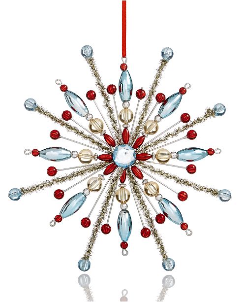 Holiday Lane Glass Bead Snowflake Ornament, Created for Macy's