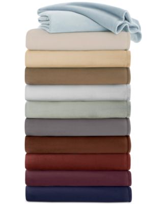 Vellux Plush Knit Blankets Bedding In Sage