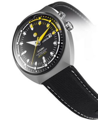 Rado  Men's Swiss Automatic Tradtition Captain Cook MKIII Black Fabric Strap Watch 46.8mm, Created for Macy's 