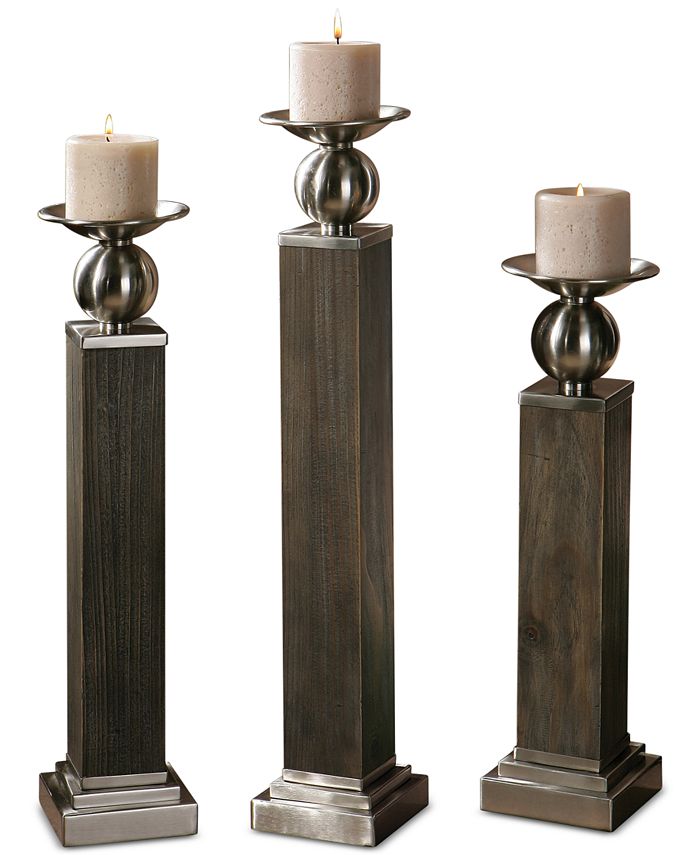 Uttermost Hestia Wood Candleholders, Set of 3 Macy's
