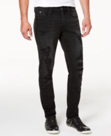 Men's Distressed Slim-Fit Tapered Jeans 