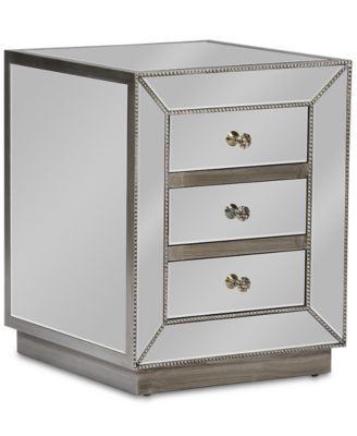 Furniture - Varinia 3-Drawer Nightstand, Quick Ship