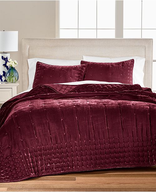 Martha Stewart Collection Closeout Tufted Velvet Twin Quilt