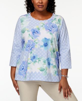 Alfred Dunner - Plus Size Floral-Print Top