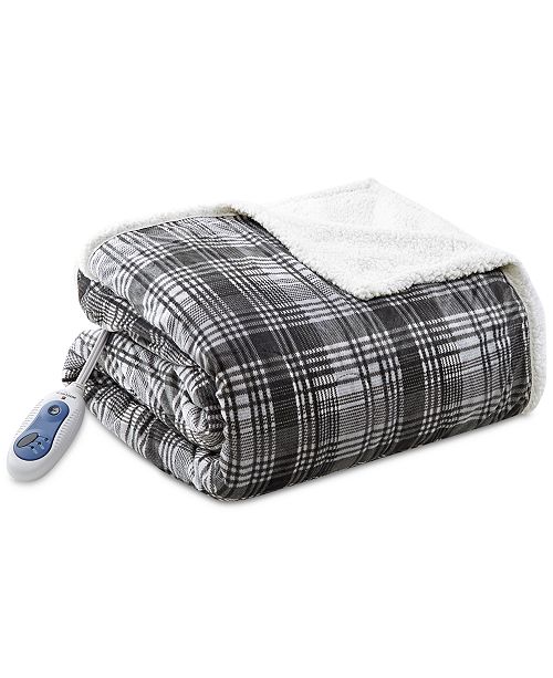 Woolrich Tasha Reversible Oversized FauxFur to Berber Heated Throw Blankets & Throws Bed