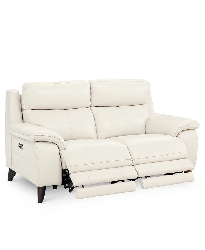 Furniture Milany 69 Leather Power, Tan Leather Loveseat Recliner