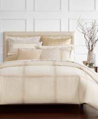 Hotel Collection - Mosaic Grid Embroidered King Duvet Cover