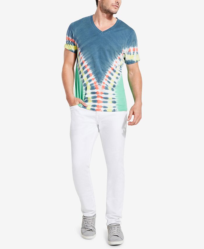GUESS Men's Tie-Dye V-Neck T-Shirt - Macy's
