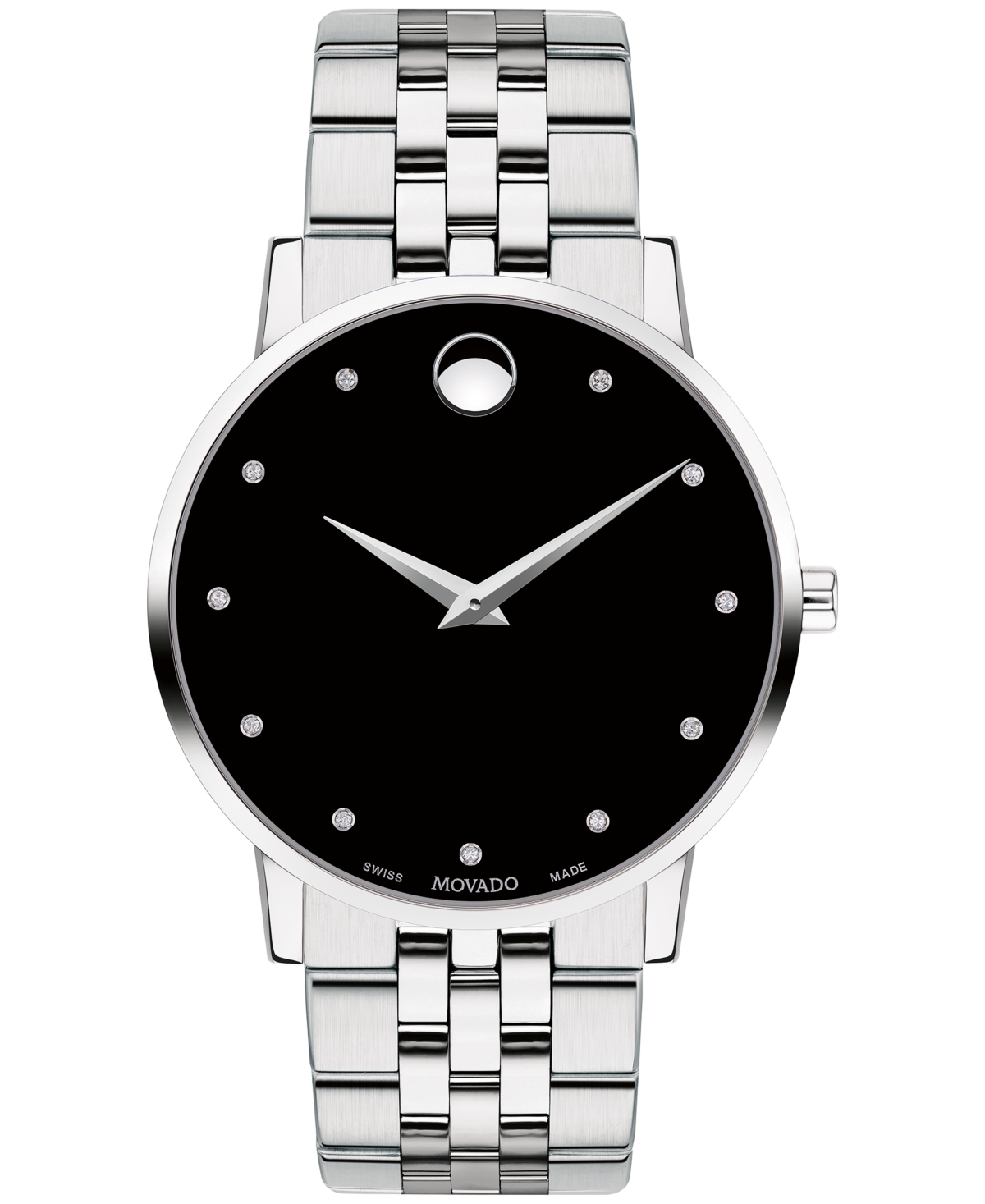 Movado Men's Swiss Museum Classic Diamond-accent Stainless Steel Bracelet Watch 40mm In No Color