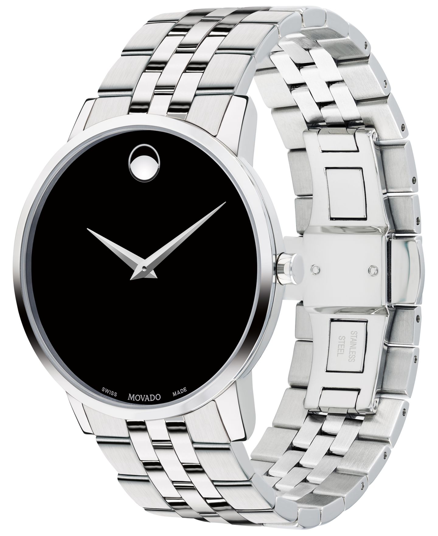 Мужские часы Movado Swiss Museum Classic Stainless Steel Bracelet Watch 40mm — фото 2