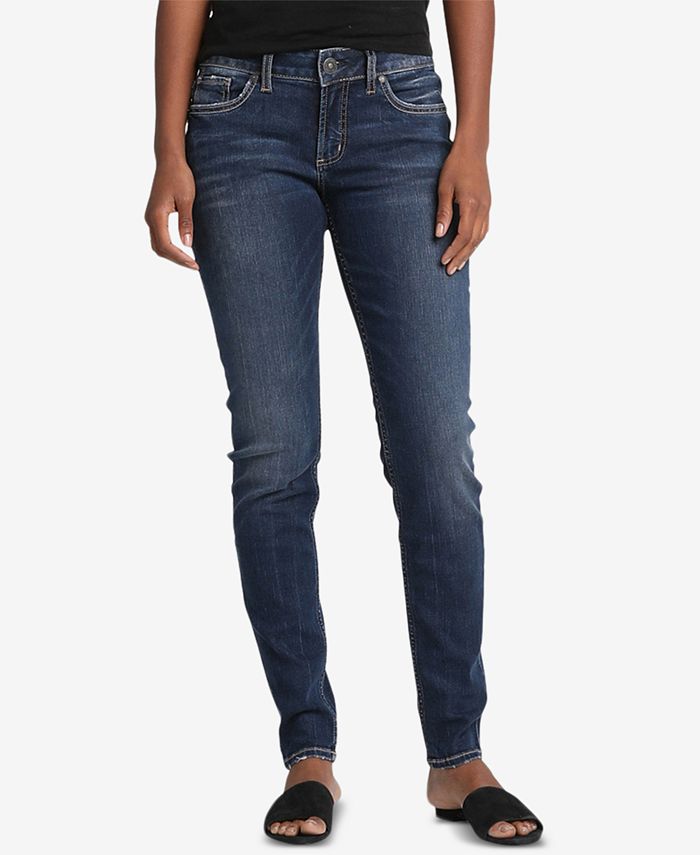 Silver Jeans Co Women's Suki Curvy Fit Skinny Jeans Blue Size 28x29