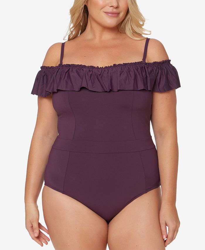 Macy's off the shoulder clearance swimsuit