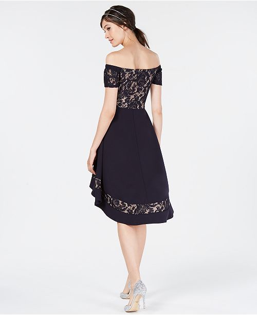 City Studios Juniors' OffTheShoulder HighLow Dress Dresses Juniors Macy's