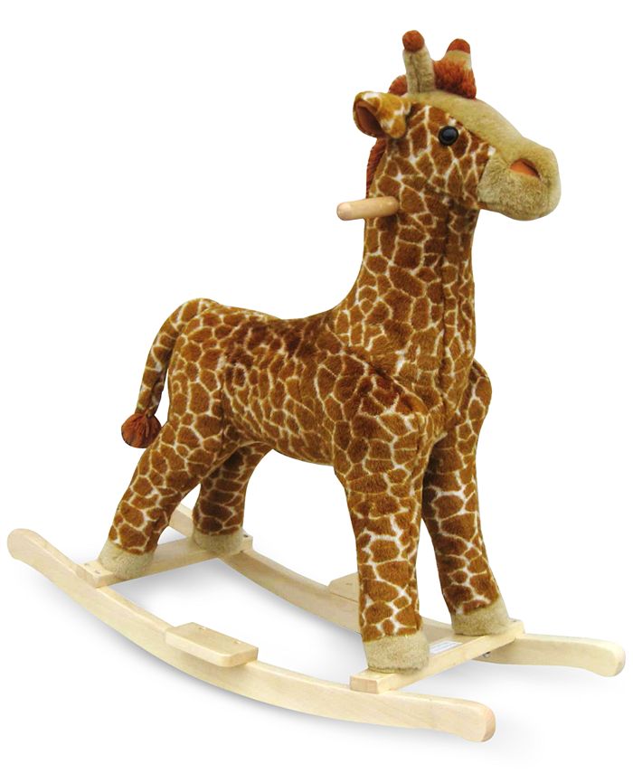 Trademark Global Happy Trails Giraffe Plush Rocking Animal 30