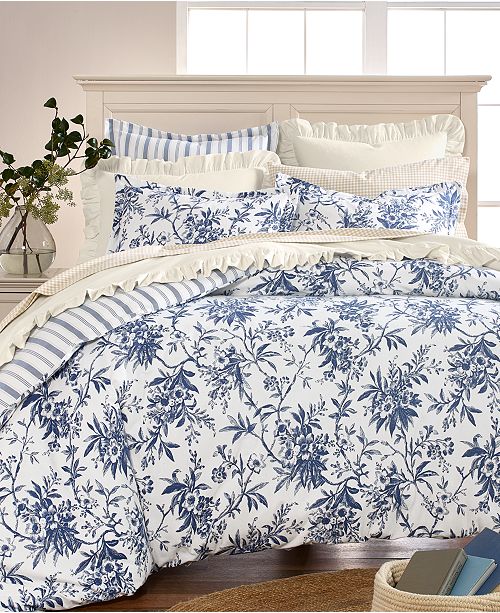 Martha Stewart Collection Cozy Toile Cotton Flannel Bedding