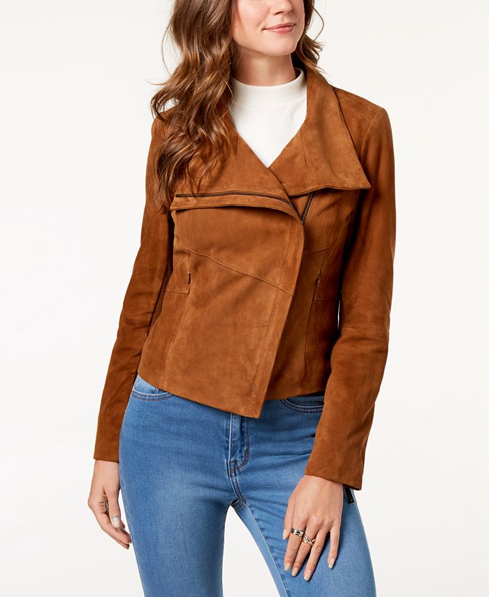 Michael Kors Asymmetrical Suede Moto Jacket Macy s