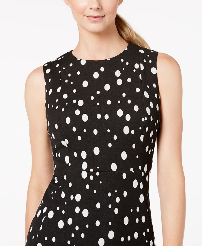 Calvin Klein Polka Dot Sheath Dress - Macy's