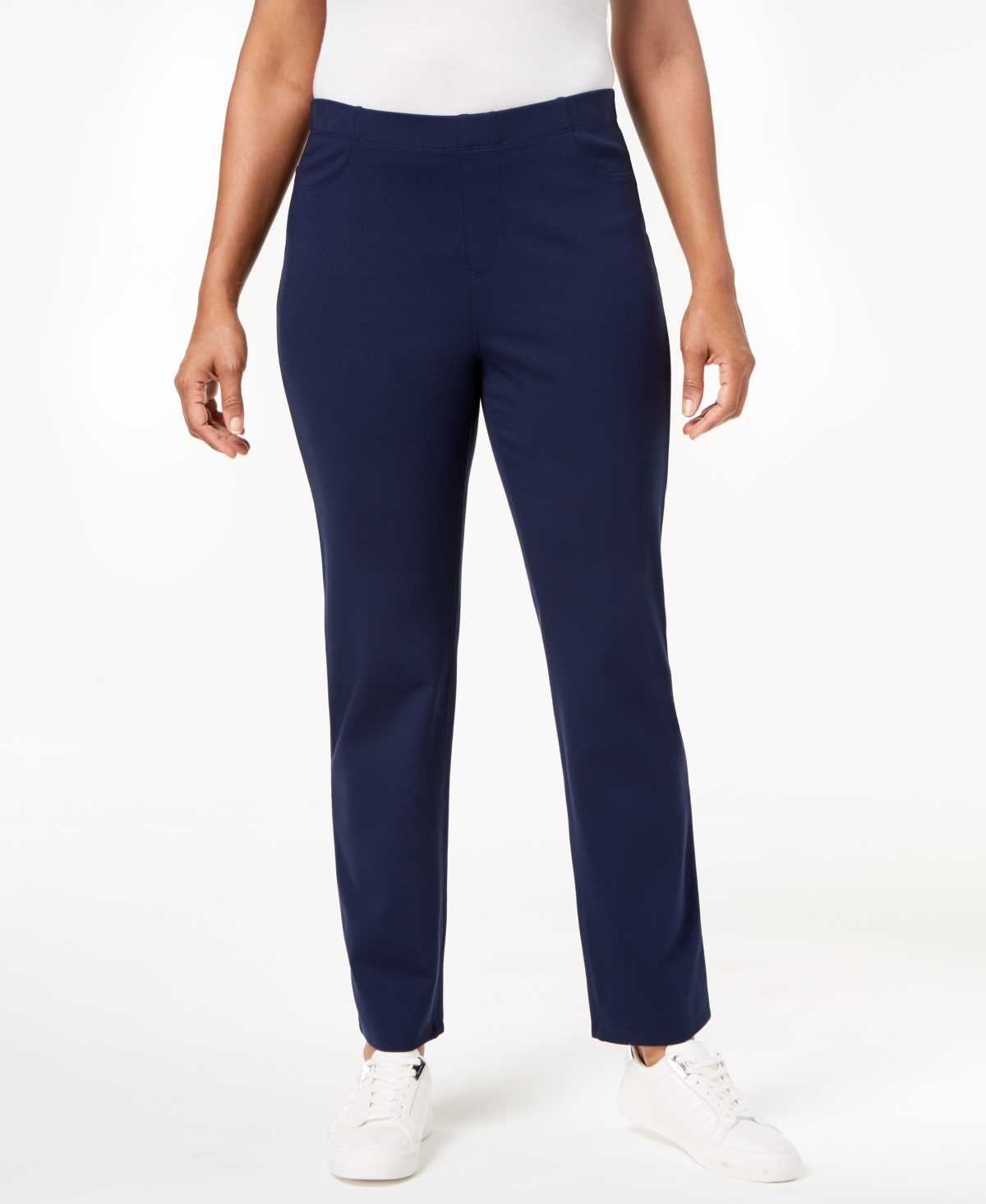 Karen Scott Sport Pull On Comfort Pants Created for Macy s Charcoal Heather Smart Closet