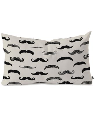 Deny Designs - Little Arrow Design Co Mustache Madness Oblong Throw Pillow