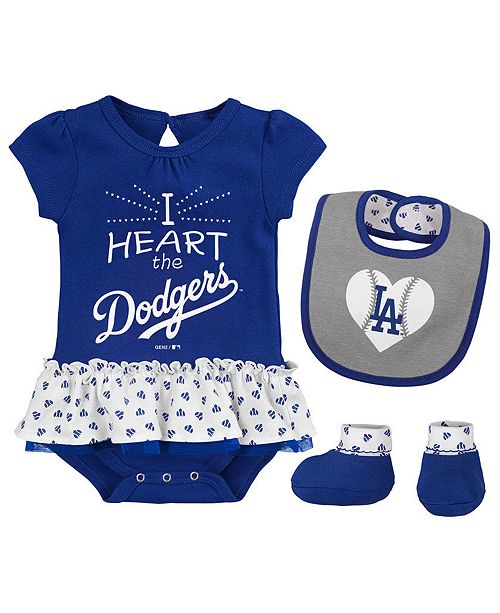 Outerstuff Los Angeles Dodgers Bib Booty Set Infant Girls 0 9