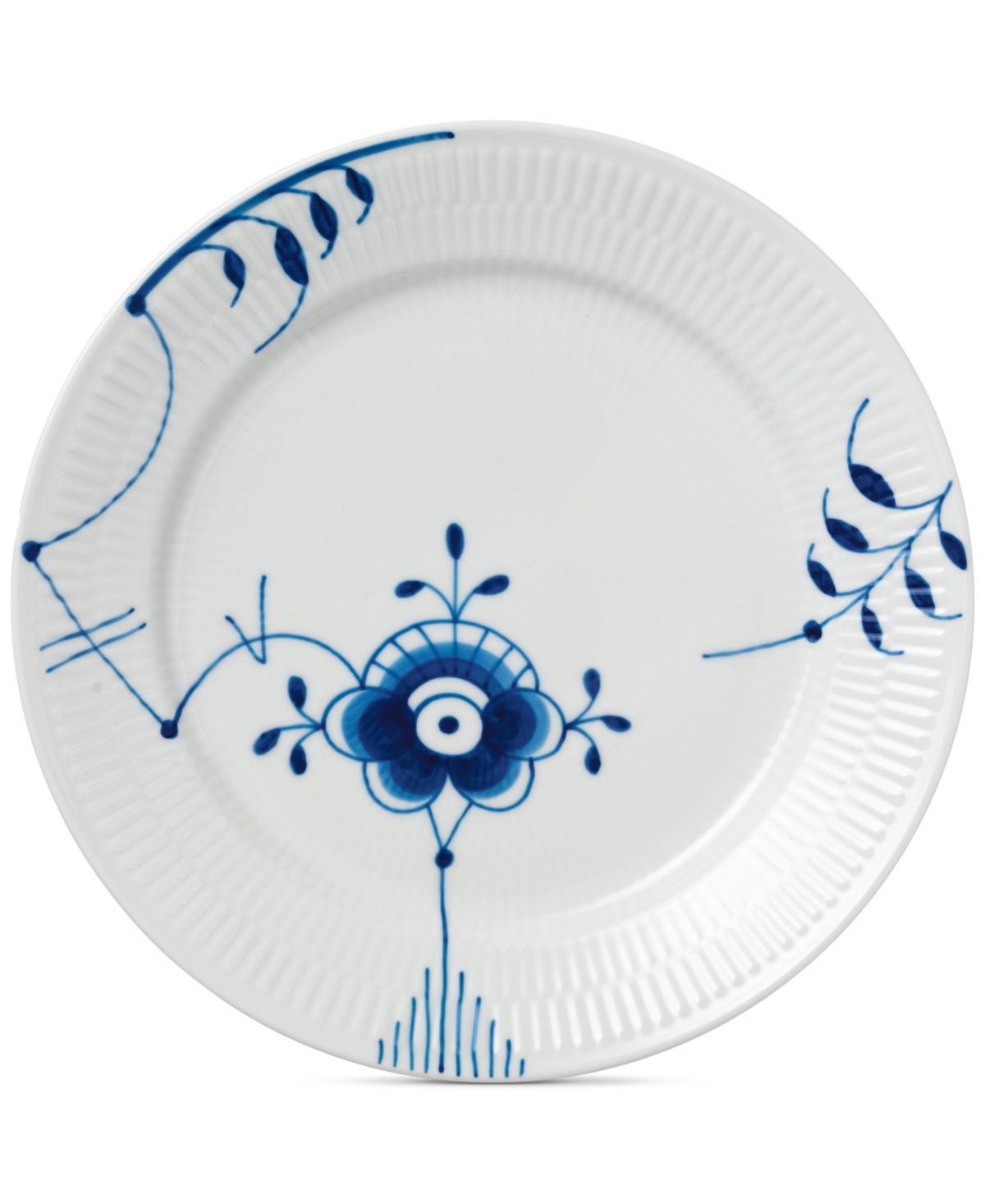 Blue Fluted Mega Dinner Plate #6 - Multi