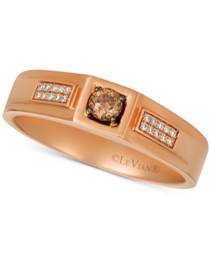 image of Le Vian Men-s Diamond Ring (1/4 ct. t.w.) in 14k Rose Gold