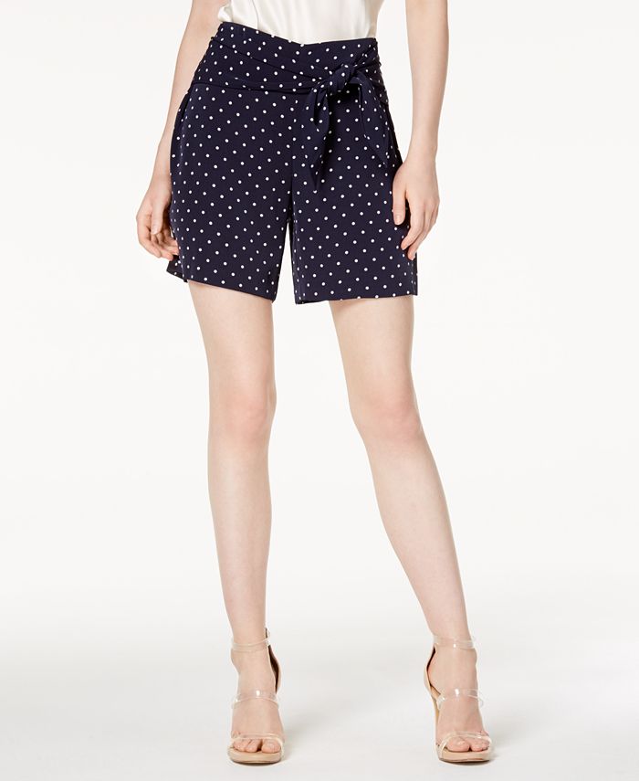 Bar III Polka-Dot Tie-Waist Shorts, Created for Macy's & Reviews ...