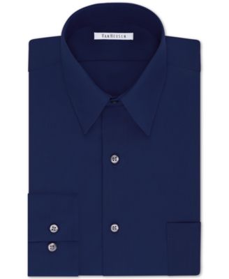 Men's Big & Tall Classic/Regular Fit Wrinkle Free Poplin Solid Dress Shirt