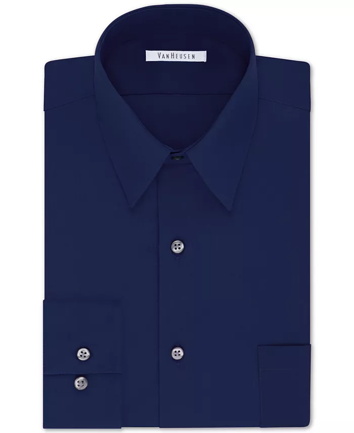 Men's Big & Tall Classic/Regular Fit Wrinkle Free Poplin Solid Dress Shirt - thumbnail 10