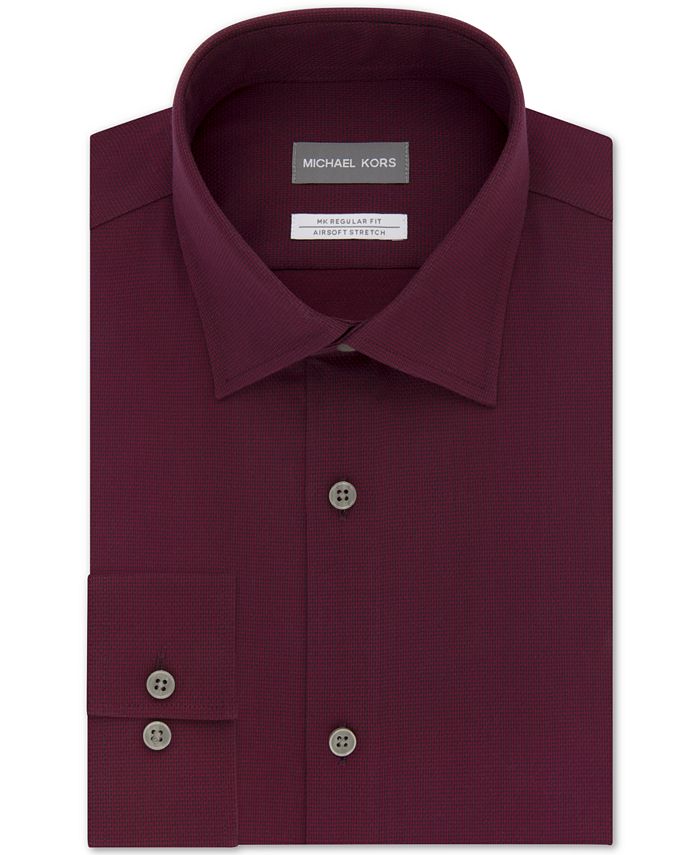 Michael Kors Men's Regular Fit Airsoft Stretch NonIron Performance Solid Dress Shirt Macy's