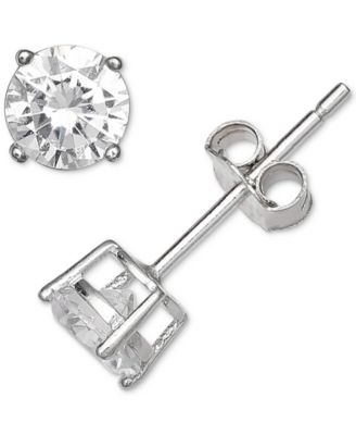 Cubic Zirconia Cross Pendant Necklace and Stud Earrings Set in Sterling Silver, Created for Macy's