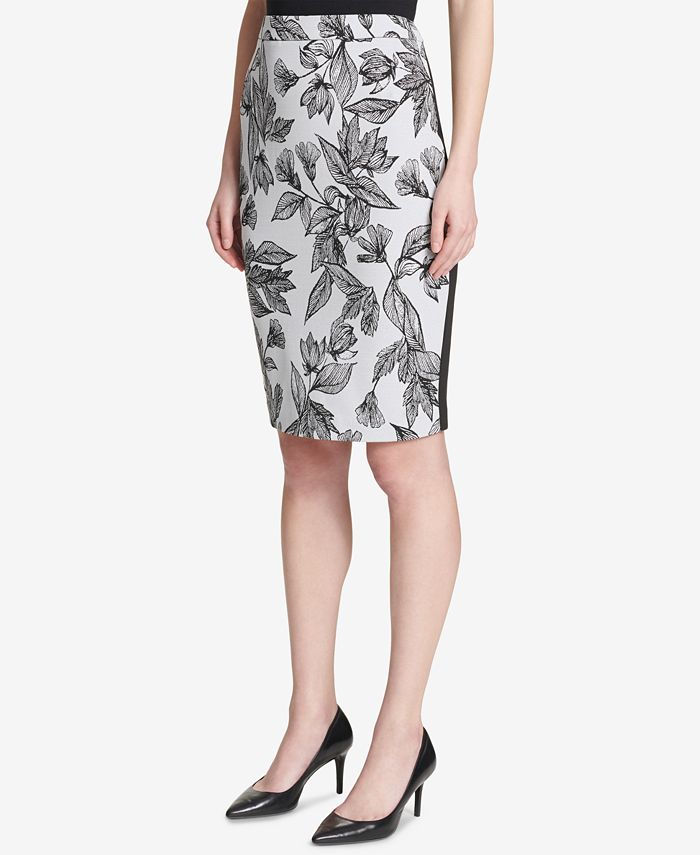 Calvin Klein Jacquard Pencil Skirt - Macy's