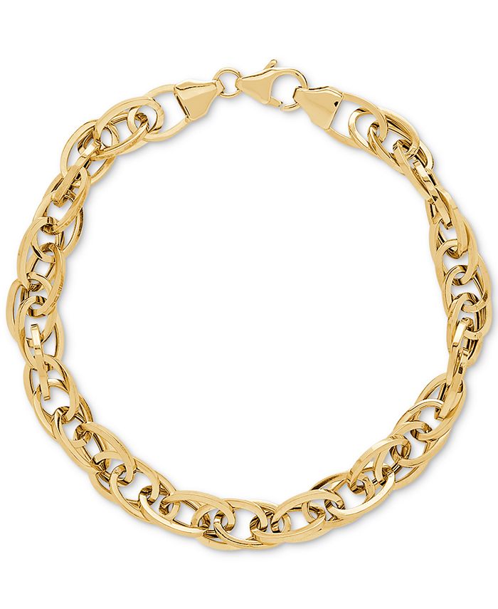 Macy's Interlocking Oval Link Chain Bracelet in 14k Gold Macy's