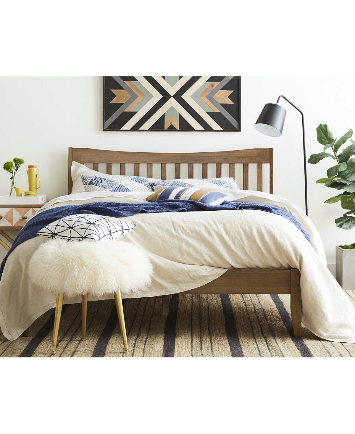 Rydell Modern Slatted Platform Bed