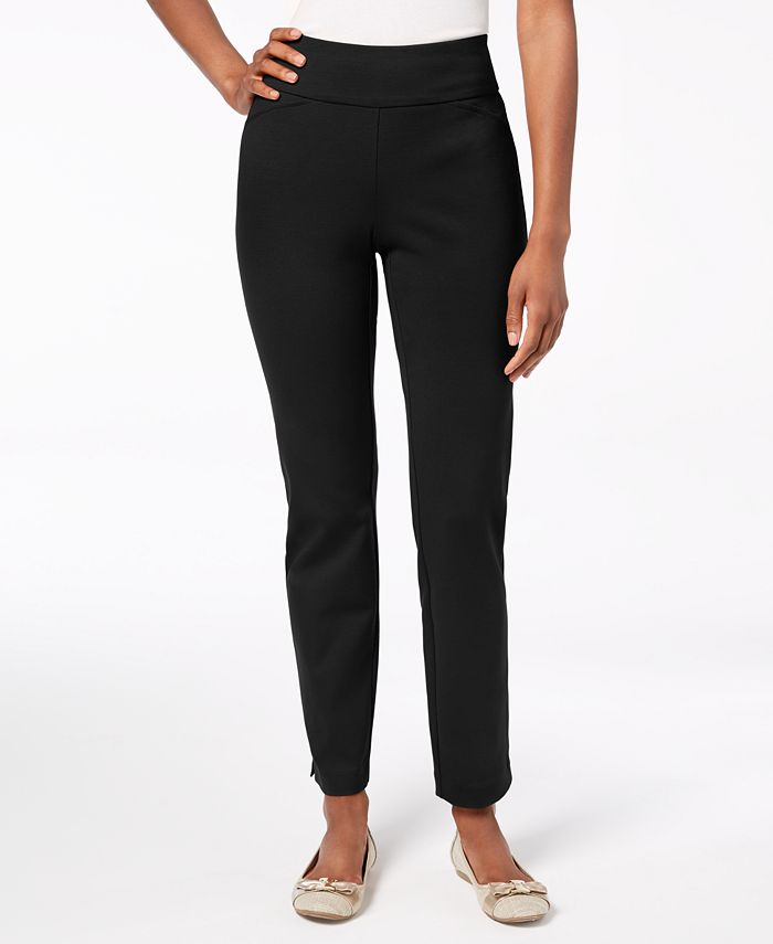 Charter Club - Petite Pull-On Pont&eacute;-Knit Pants, Created for Macy's
