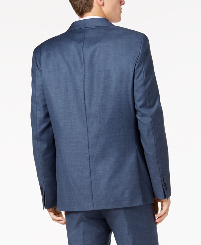 Calvin Klein Men's Classic-Fit Stretch Blue Neat Suit Jacket - Macy's