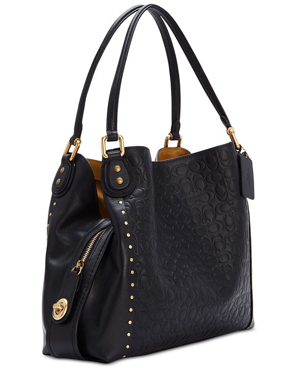COACH Edie 31 Signature Embossed Leather Shoulder Bag & Reviews ...