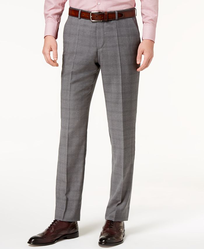 HUGO Boss Men's Modern-Fit Medium Gray Glen Plaid Suit Pants & Reviews ...
