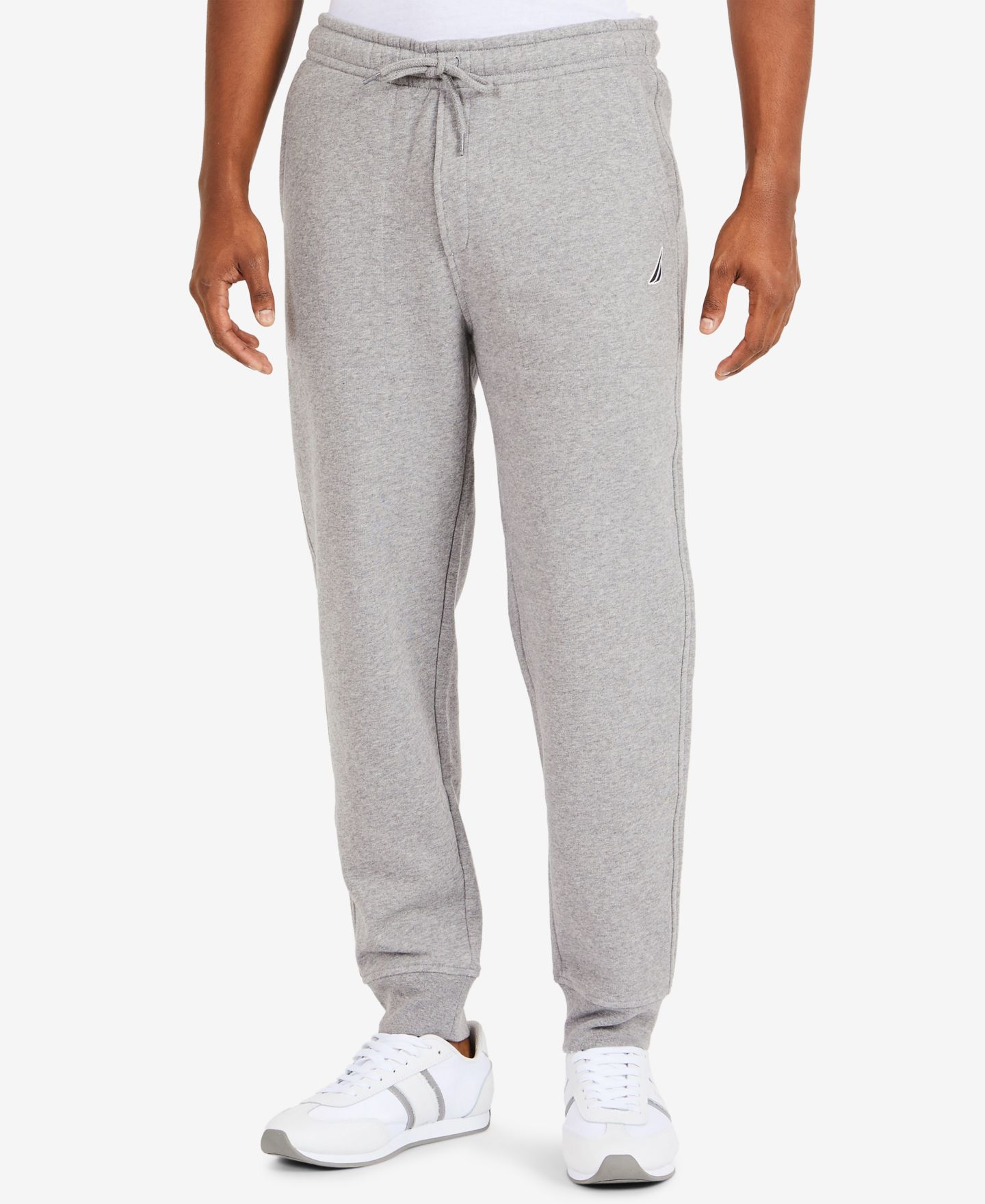 Мужские брюки Nautica Classic-Fit Super Soft Knit Fleece Jogger, цвет: Каменный серый — фото 1