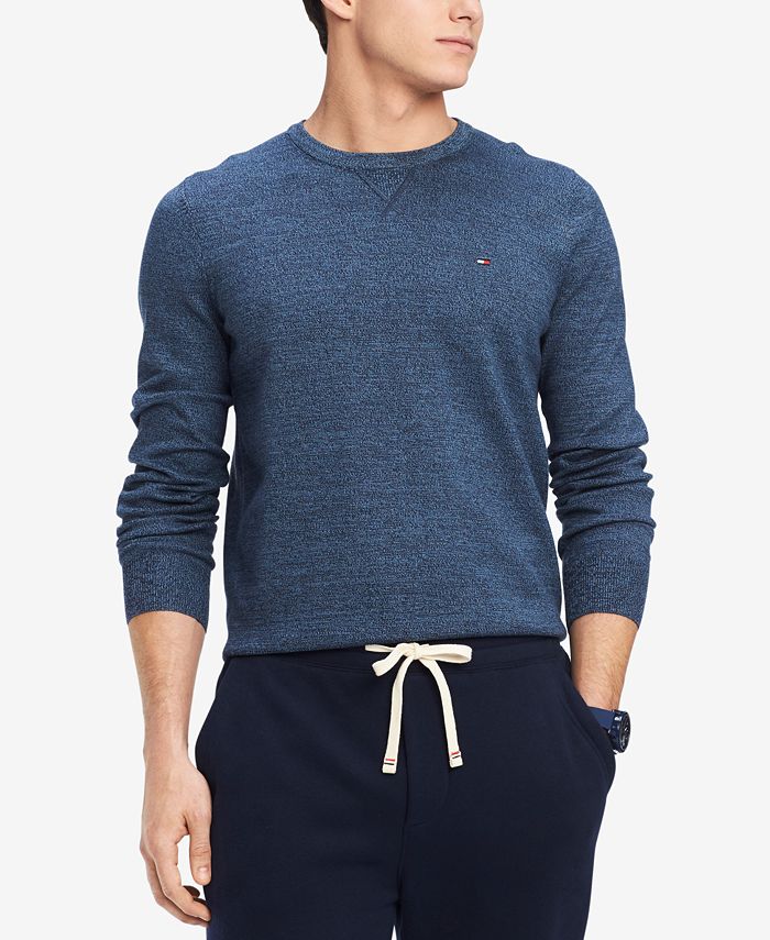 Tommy Hilfiger Men's Signature Solid Crew-Neck Classic Fit Sweater ...