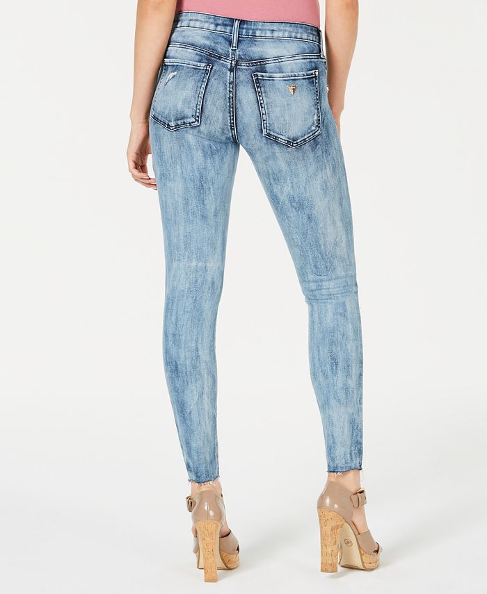GUESS Crystal Ripped RhinestoneEmbellished Skinny Jeans Macy's